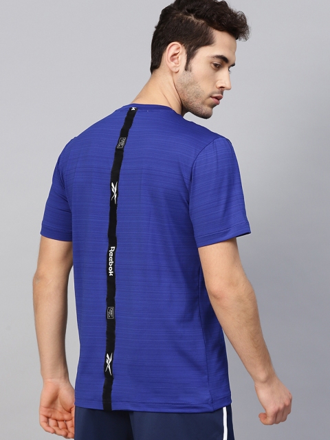 

Reebok Men Blue Structure Self-Striped Training T-Shirt
