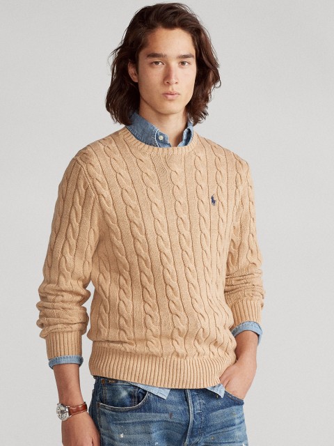 

Polo Ralph Lauren Cable-Knit Cotton Jumper, Beige
