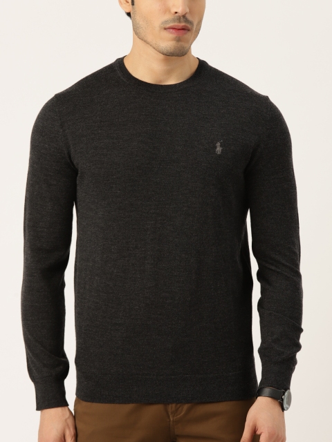 

Polo Ralph Lauren Men Charcoal Grey Solid Pullover Sweater