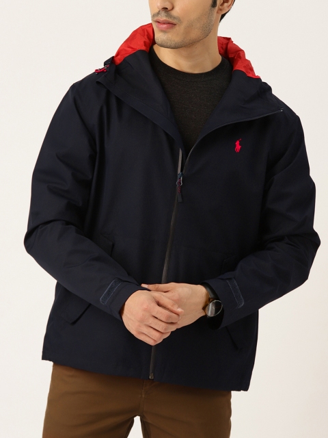 

Polo Ralph Lauren Men Navy Blue Solid Hooded Padded Jacket