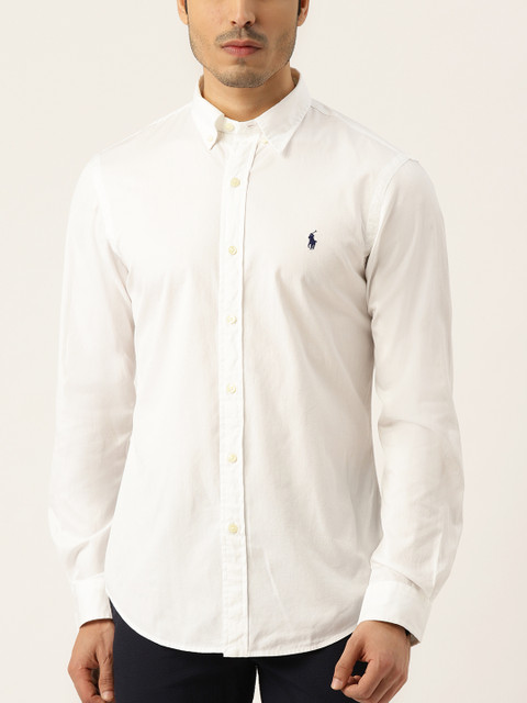 

Polo Ralph Lauren Men White Slim Fit Solid Casual Shirt