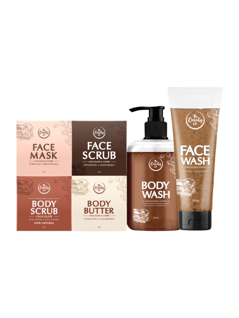 

The Beauty Co. Chocolate Coffee Combo for Skin Revitalizing Skin Care Gift Set, Pink