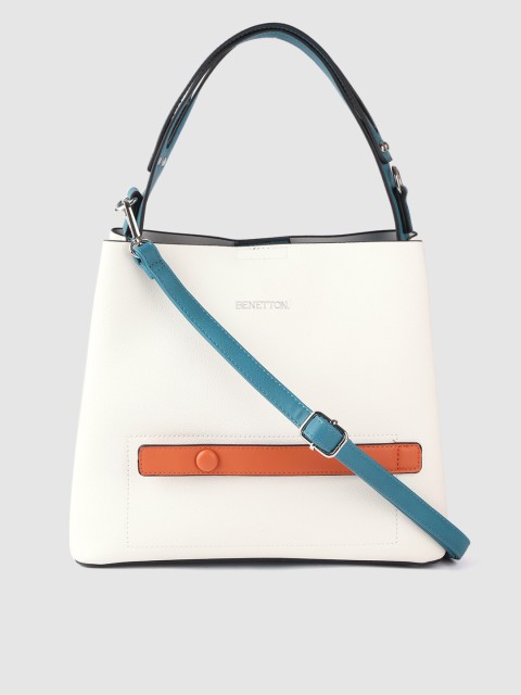 

United Colors of Benetton White Solid Handheld Bag
