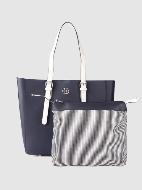 

United Colors of Benetton Navy Blue Solid Shoulder Bag