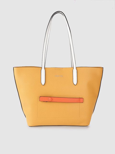 

United Colors of Benetton Mustard Yellow Solid Shoulder Bag