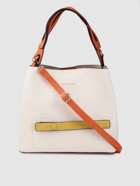 

United Colors of Benetton Off-White Solid Handheld Bag