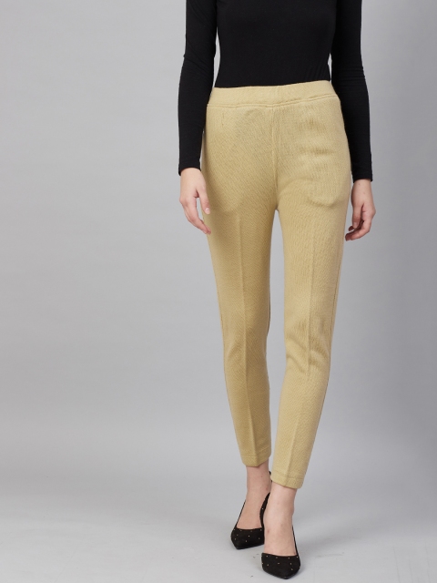 

Cayman Women Beige Regular Fit Solid Regular Trousers