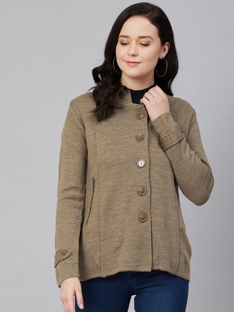 

Cayman Women Brown Solid Cardigan Sweater