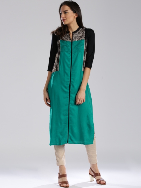 

W Green & Black Kurta