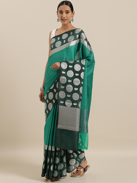 

The Chennai Silks Green Woven Design Organza Saree