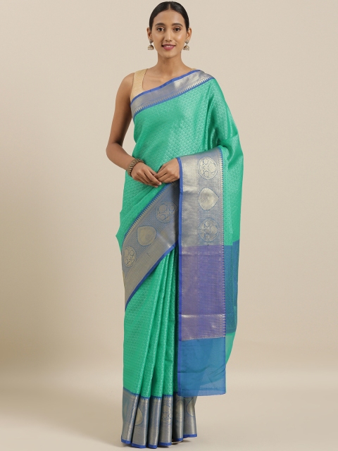 

The Chennai Silks Sea Green Woven Design Organza Saree