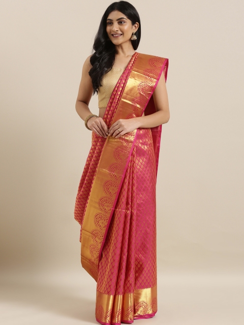 

The Chennai Silks Pink Pure Silk Woven Design Kanjeevaram Saree