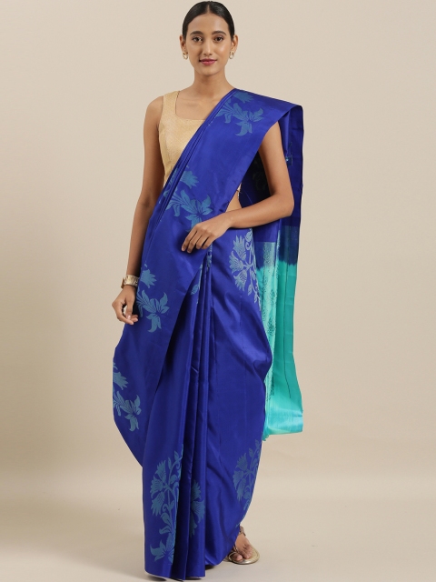 

The Chennai Silks Blue Pure Silk Woven Design Kanjeevaram Saree