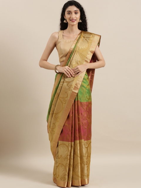 

The Chennai Silks Red & Golden Pure Silk Woven Design Kanjeevaram Saree