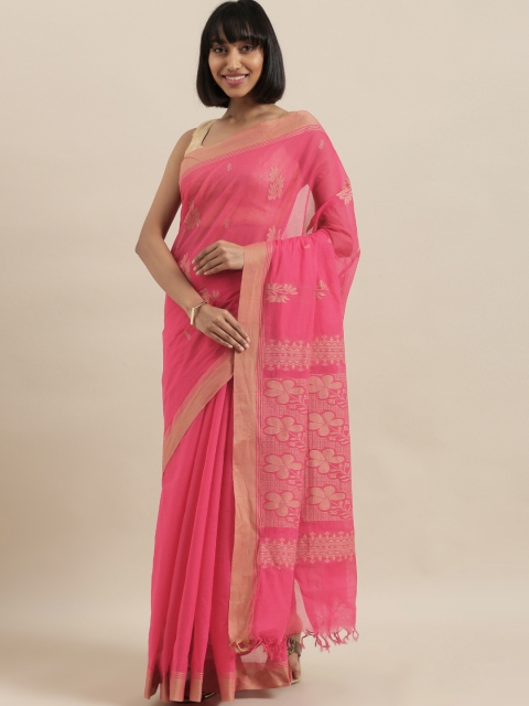 

The Chennai Silks Classicate Pink Woven Design Pure Cotton Handloom Saree