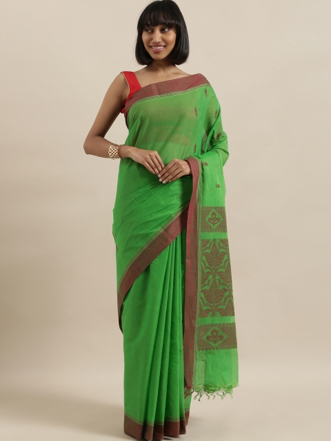 

The Chennai Silks Green & Red Pure Cotton Woven Design Saree