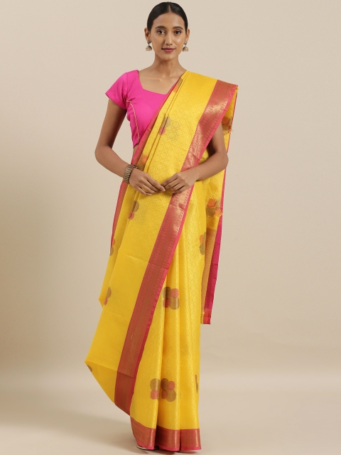 

The Chennai Silks Yellow Woven Design Organza Saree