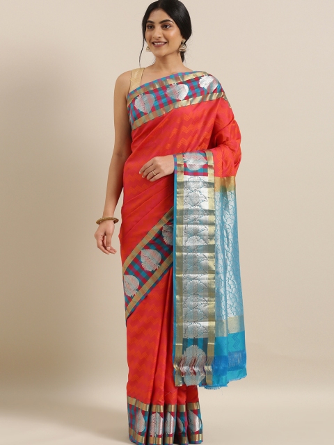 

The Chennai Silks Classicate Orange Pure Silk Woven Design Dharmavaram Saree