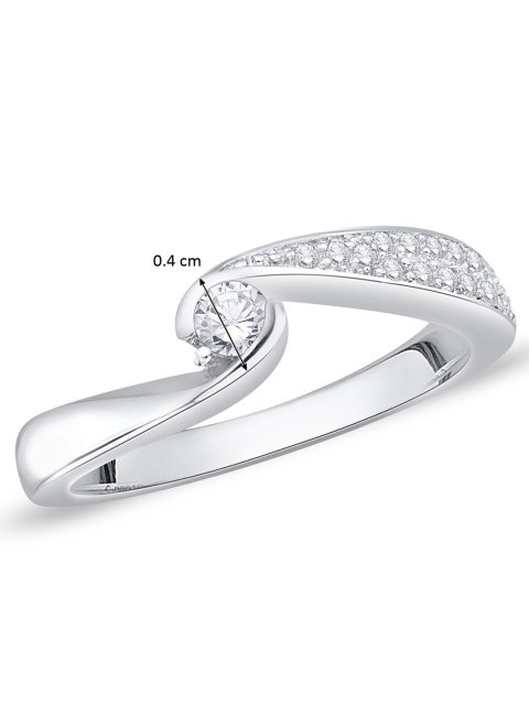 

Peora Rhodium-Plated Sterling Silver CZ Stone-Studded Ring