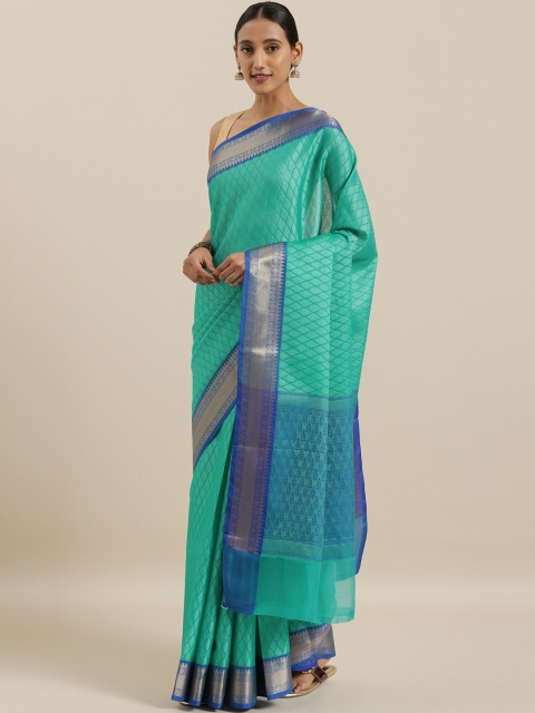 

The Chennai Silks Sea Green Woven Design Organza Saree