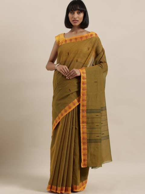 

The Chennai Silks Classicate Olive Green Cotton Woven Design Chettinad Handloom Saree