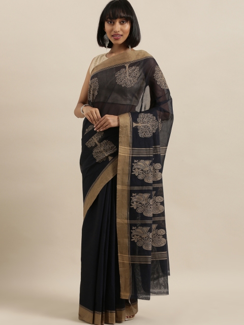 

The Chennai Silks Classicate Black Woven Design Pure Cotton Handloom Saree