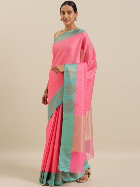 

The Chennai Silks Pink Woven Design Organza Saree