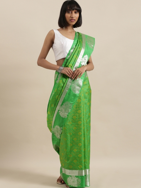 

The Chennai Silks Classicate Green Pure Silk Woven Design Kanjeevaram Saree