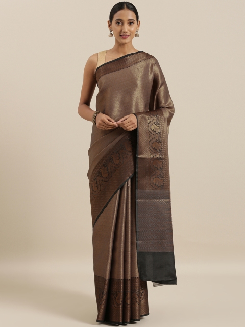 

The Chennai Silks Brown Woven Design Organza Saree