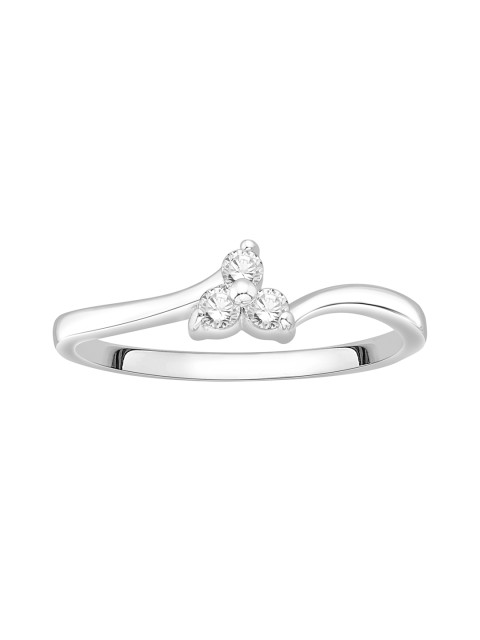 

Peora Rhodium-Plated Sterling Silver CZ Stone-Studded Ring