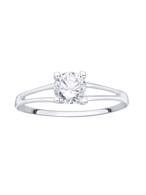 

Peora Rhodium-Plated Sterling Silver CZ Stone-Studded Ring