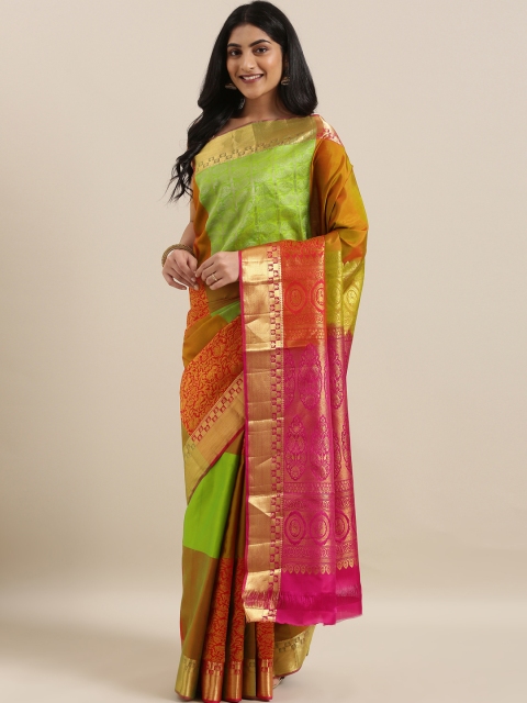 

The Chennai Silks Green Pure Silk Woven Design Kanjeevaram Saree