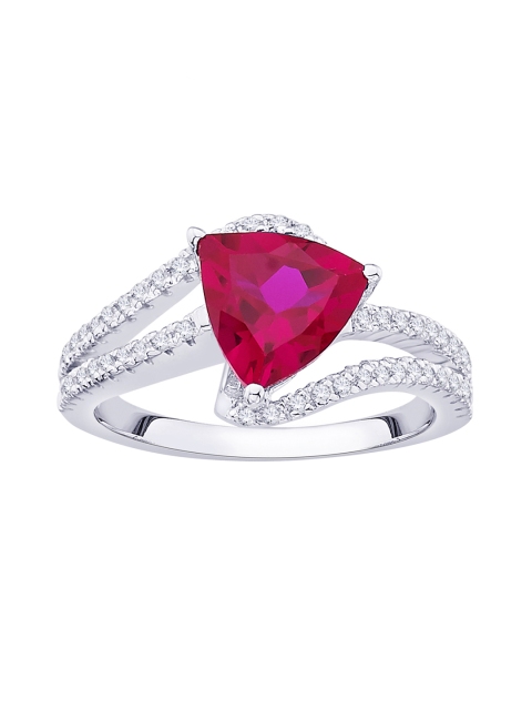 

Peora Rhodium-Plated Sterling Silver CZ Stone-Studded Ring