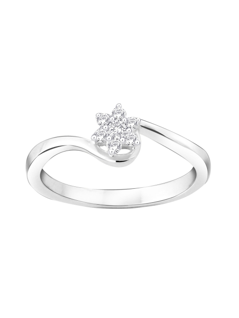 

Peora Rhodium-Plated & 925 Sterling Silver Stone-Studded Ring