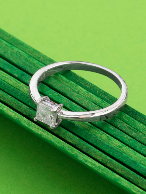 

Peora Rhodium-Plated & 925 Sterling Silver Stone-Studded Ring