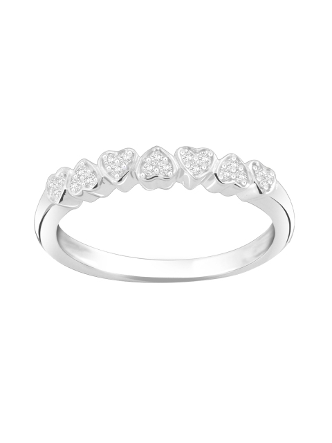 

Peora Rhodium-Plated & 925 Sterling Silver Stone-Studded Ring