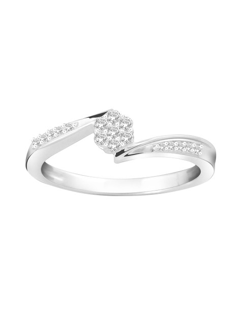 

Peora Rhodium-Plated & 925 Sterling Silver Stone-Studded Ring