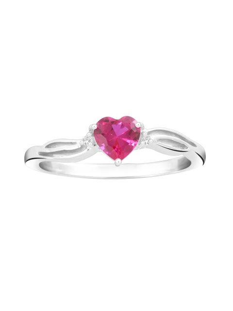 

Peora Rhodium-Plated & 925 Sterling Silver Stone-Studded Ring