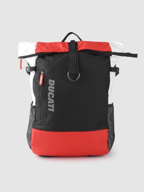 

Ducati Men Black & Red Colourblocked 16 Inch Laptop Foldover Backpack