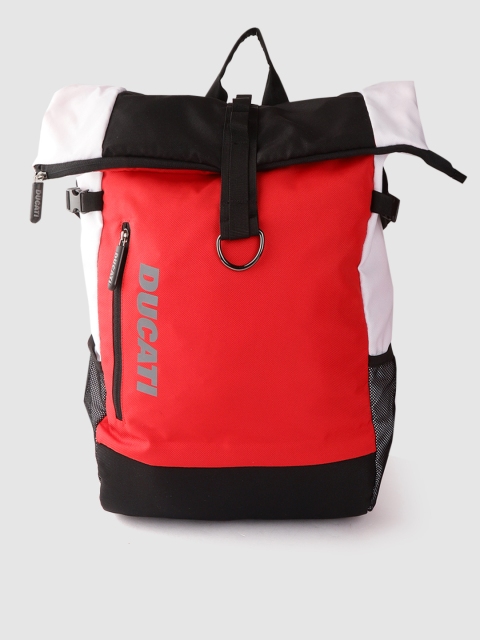 

Ducati Men Red & White Colourblocked 16 Inch Laptop Foldover Backpack