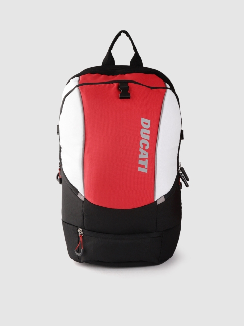 

Ducati Men Red & White Colourblocked 16 Inch Laptop Backpack with Rain Cover