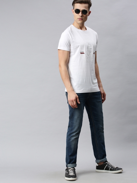 

Tommy Hilfiger Men White Printed Round Neck T-shirt