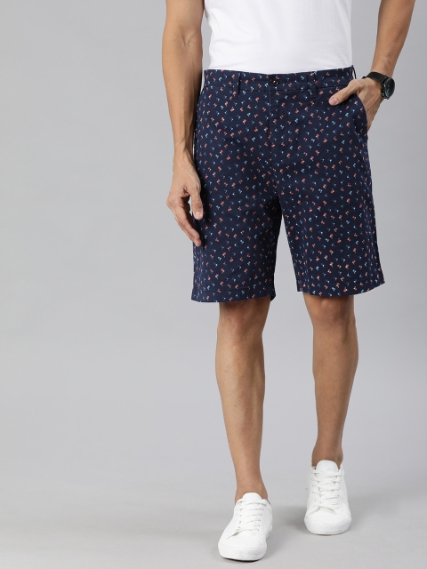 

Tommy Hilfiger Men Navy Blue Printed Regular Fit Regular Shorts
