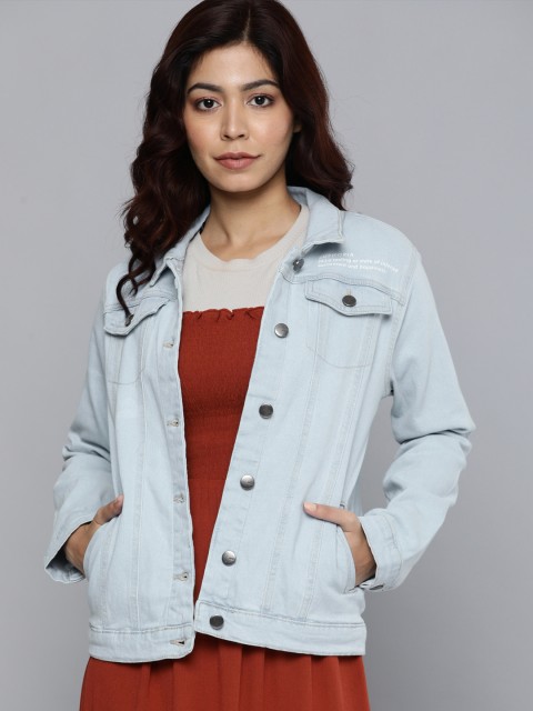 

Mast & Harbour Women Blue Washed Denim Jacket