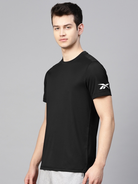 

Reebok Men Black WOR WE COMM Short Sleeves Tech T-Shirt