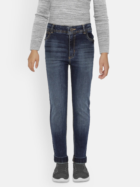 

UNDER FOURTEEN ONLY Boys Navy Blue Regular Fit Mid-Rise Clean Look Jeans