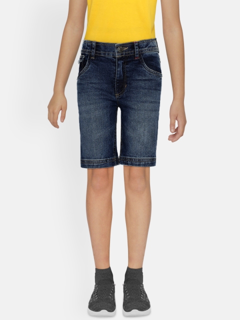 

UNDER FOURTEEN ONLY Boys Blue Washed Regular Fit Denim Shorts