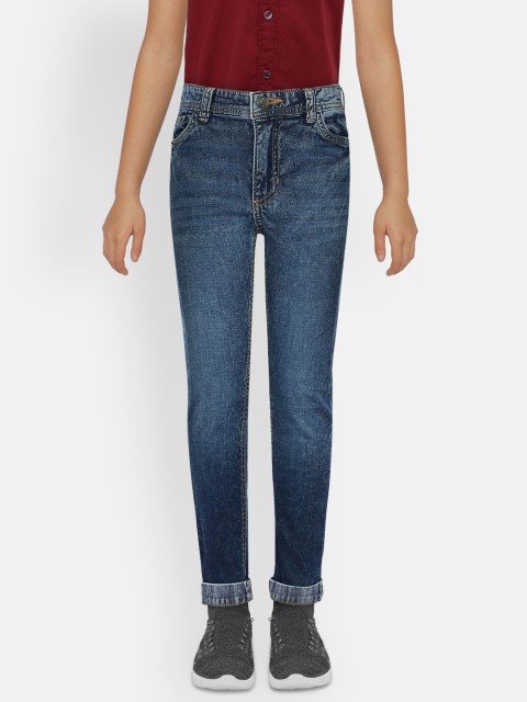 

UNDER FOURTEEN ONLY Boys Navy Blue Regular Fit Mid-Rise Clean Look Jeans
