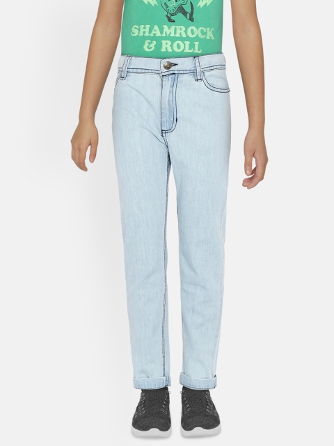 

UNDER FOURTEEN ONLY Boys Blue Regular Fit Mid-Rise Clean Look Jeans