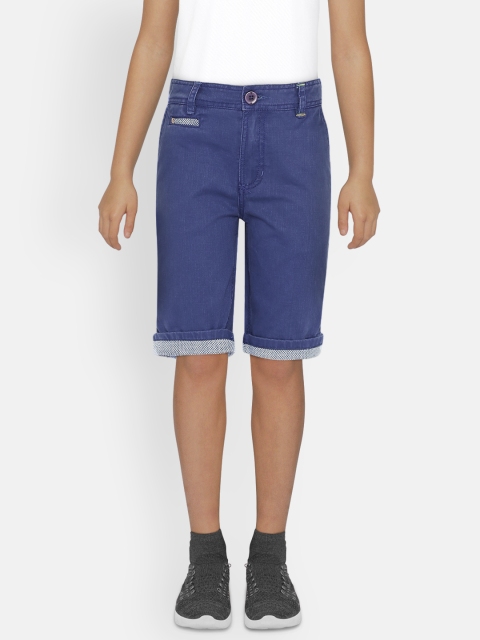 

UNDER FOURTEEN ONLY Boys Blue Washed Regular Fit Denim Shorts
